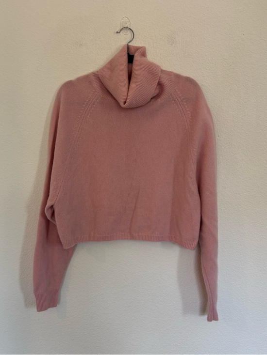 Aritzia Sweaters - Wilfred Aritzia 100% Cashmere Pink Turtleneck Cropped Sweater